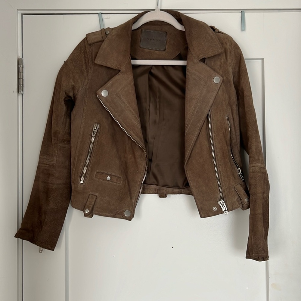 BLANKNY - suede moto jacket x small